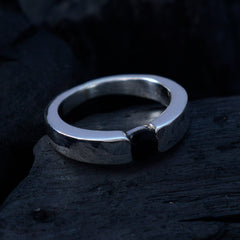Savannah Modern Black Solitaire Thumb Ring