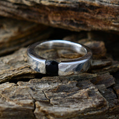 Savannah Modern Black Solitaire Thumb Ring