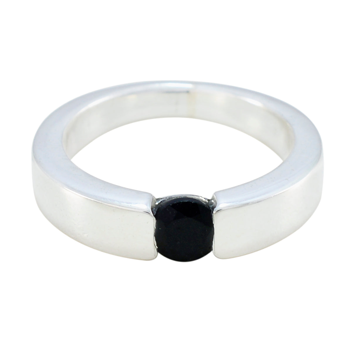 Savannah Modern Black Solitaire Thumb Ring Black Onyx Thumb Black