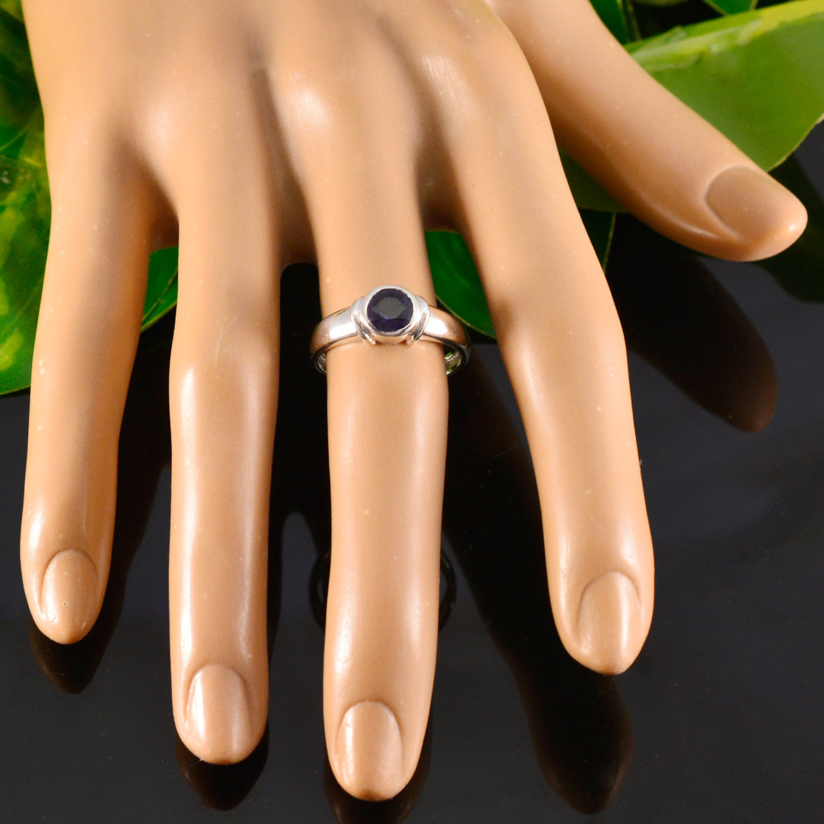Charlotte Modern Blue Solitaire Ring
