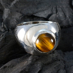 Nayara Modern Brown Solitaire Ring with Tiger Eye Gem