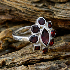 Aisha Modern Navratna Ring with Red Gemstones