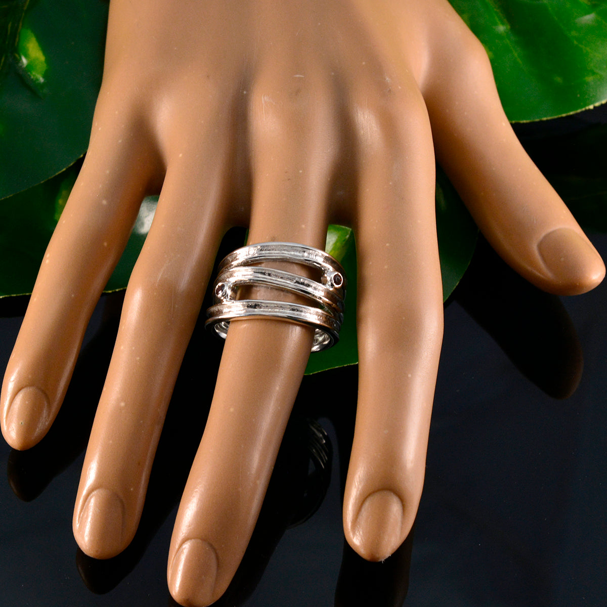Amelia Modern Red Solitaire Ring in Sterling Silver