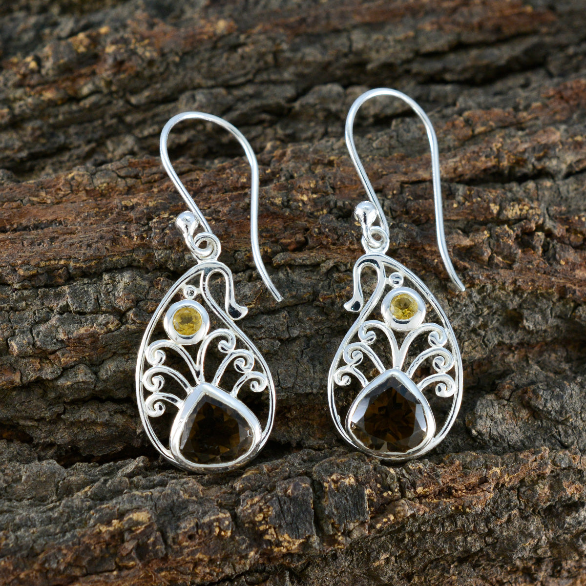 Evelyn Multicolor Dangle Earrings with Gemstone Design