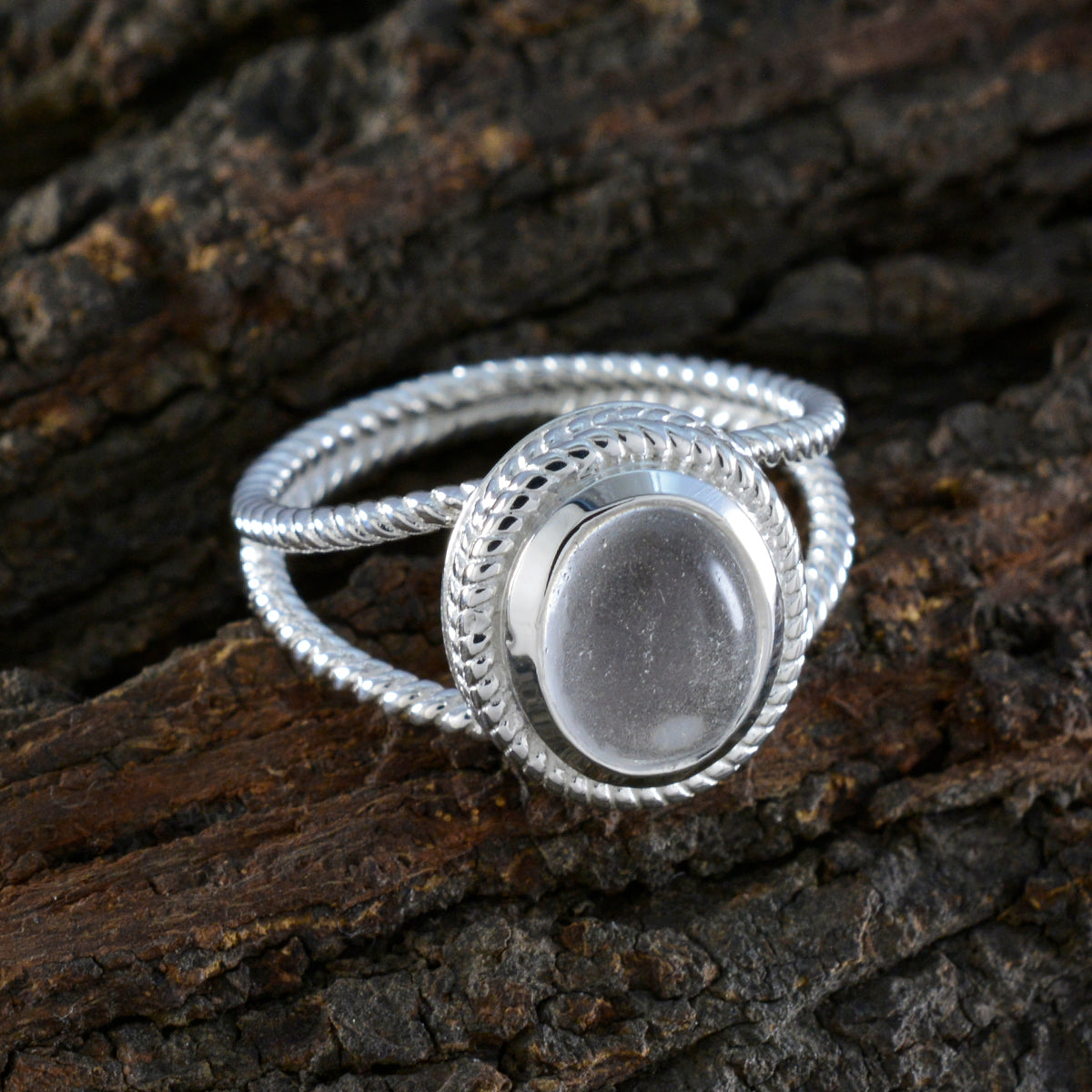 Natcha Rope-Wire White Solitaire Ring