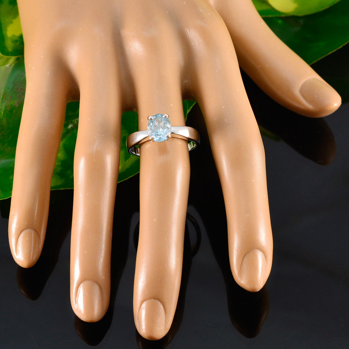 Nayara Ethnic Blue Ring with Sparkling Gemstone