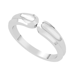 Ines sterling silver open adjustable plain thumb ring for women with polished minimalist split band