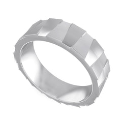 Giulia silver faceted plain thumb ring for women simple geometric band for everyday wear