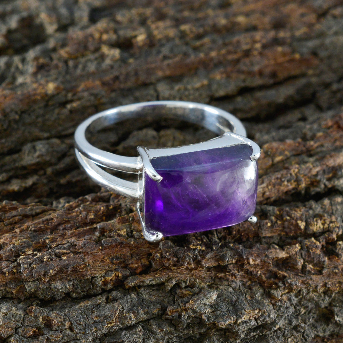 Olivia Purple Gemstone Solitaire Ring in Sterling Silver