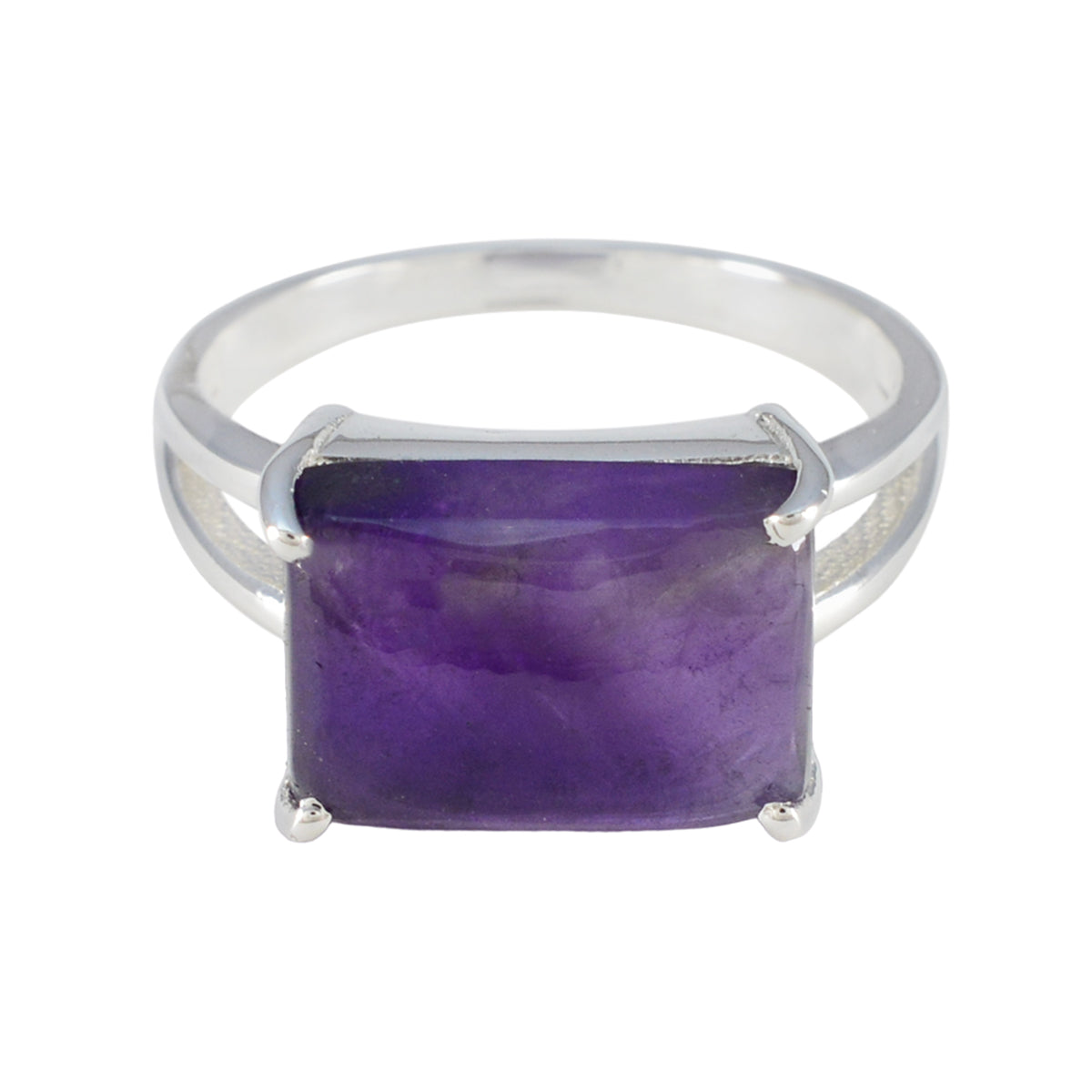 Olivia Purple Gemstone Solitaire Ring in Sterling Silver Amethyst Purple
