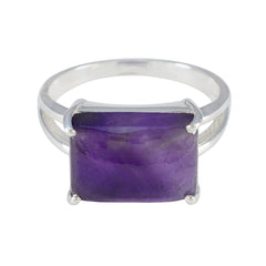 Olivia Purple Gemstone Solitaire Ring in Sterling Silver Amethyst Purple