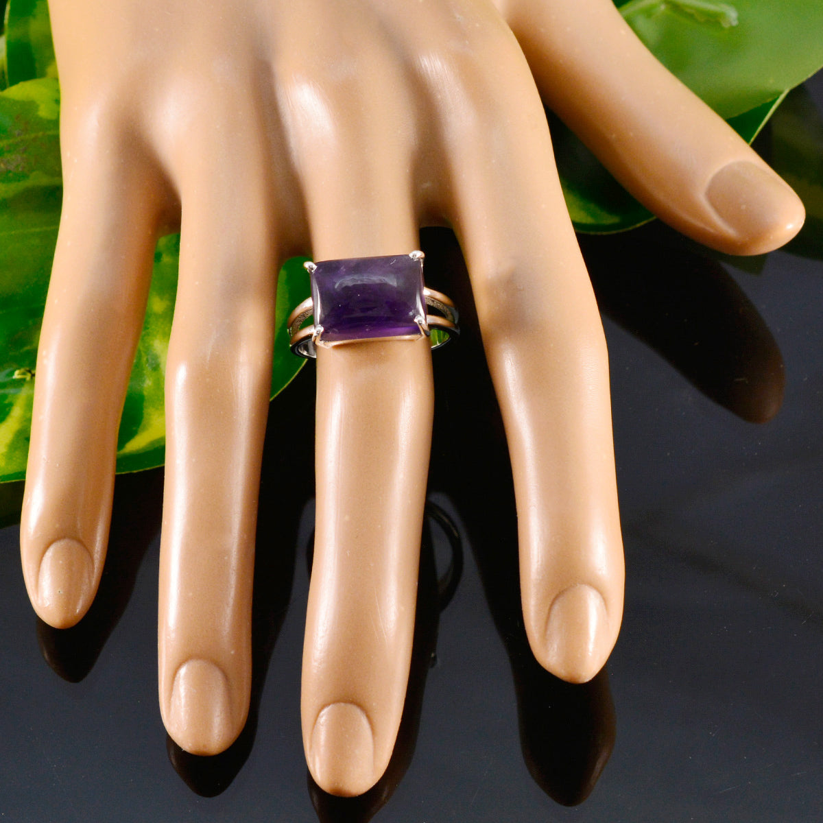 Olivia Purple Gemstone Solitaire Ring in Sterling Silver