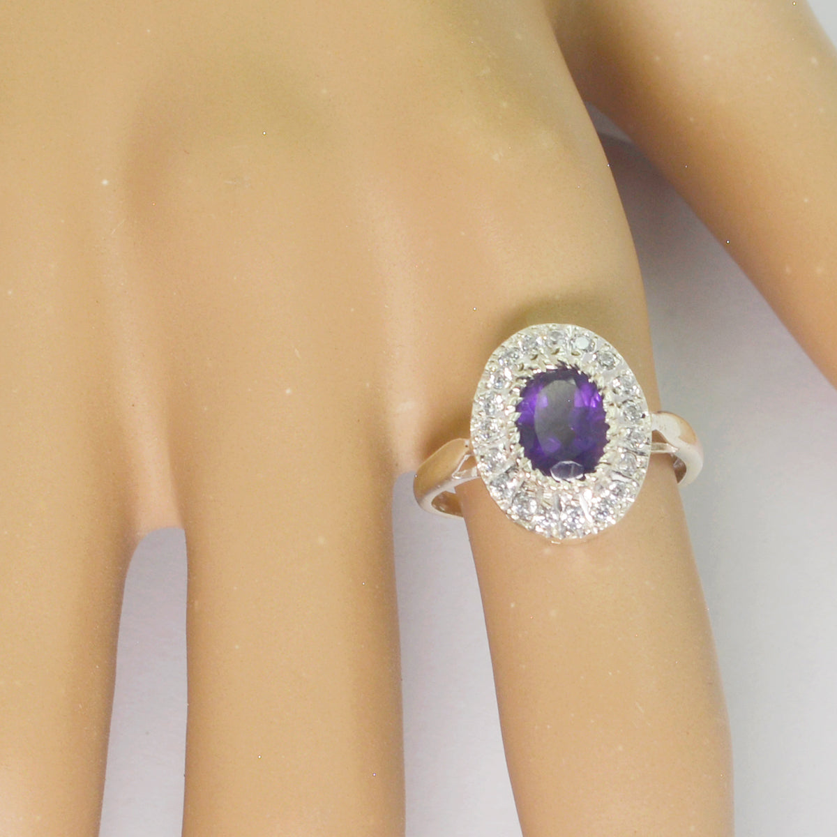 Elena Contemporary Purple Halo Ring