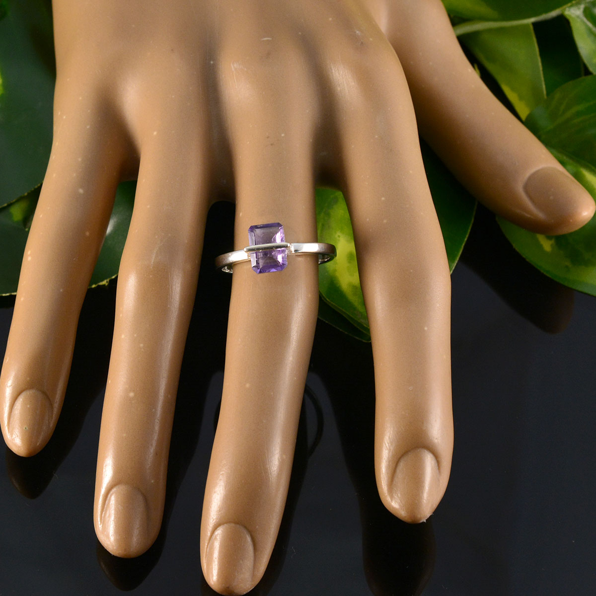 Emily Graceful Purple Solitaire Ring