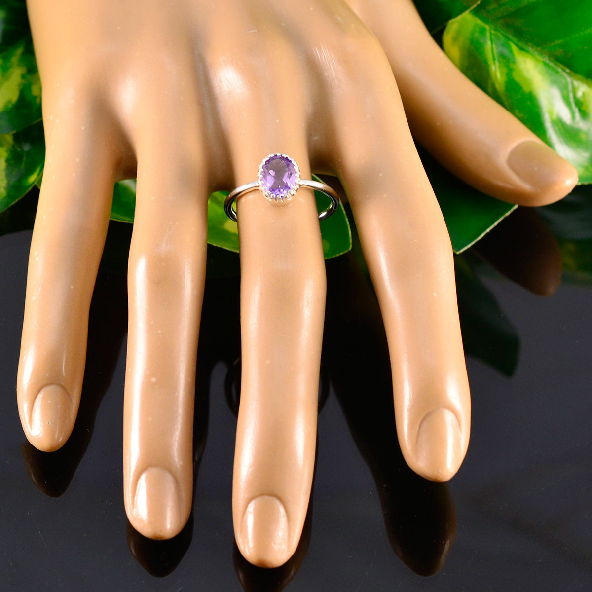 Li Lee Purple Solitaire Ring Online in Sterling Silver
