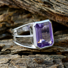 Ayesha Modern Purple Solitaire Ring