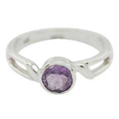 Seo-yeon Contemporary Purple Solitaire Ring Amethyst Purple