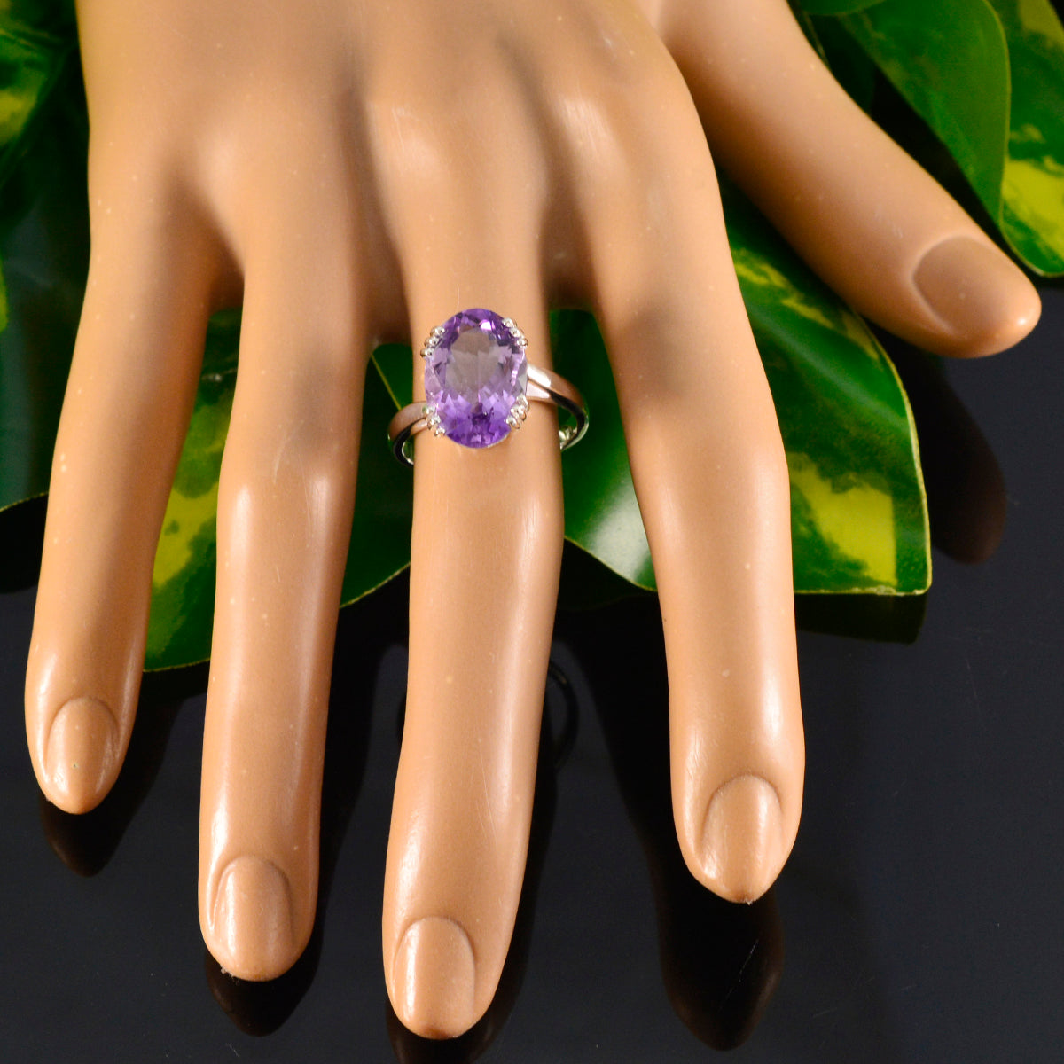 Lucia Contemporary Purple Solitaire Ring