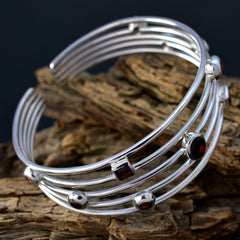 Nora Red Cuff Bracelet with Gemstone Accents