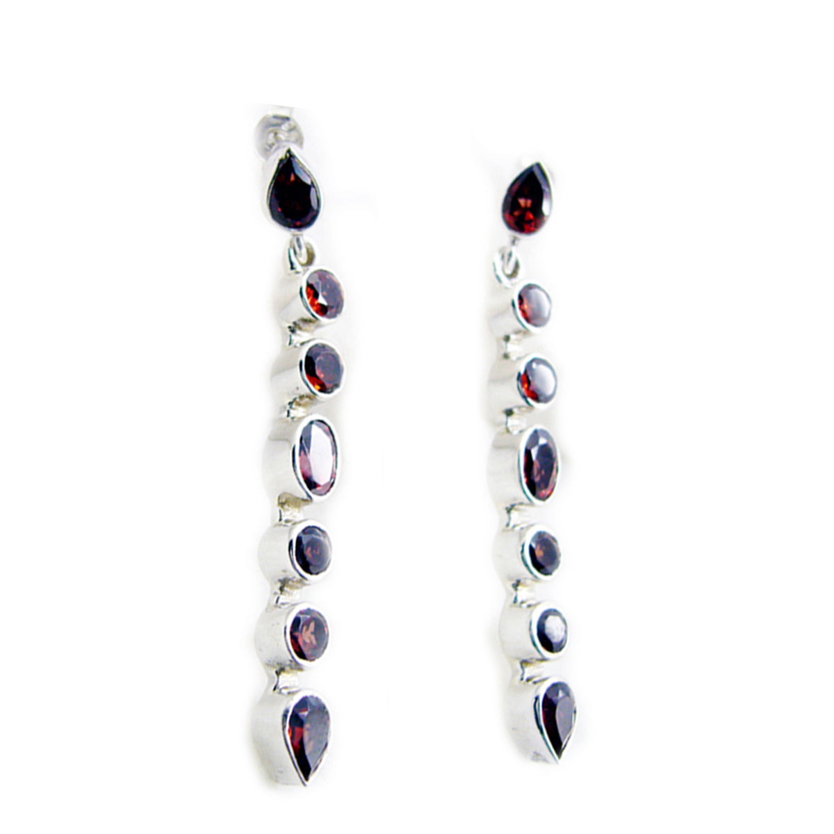 Genesis Red Gemstone Stud Earrings for Everyday Glam Garnet Red Stud
