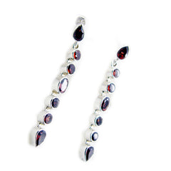 Genesis Red Gemstone Stud Earrings for Everyday Glam