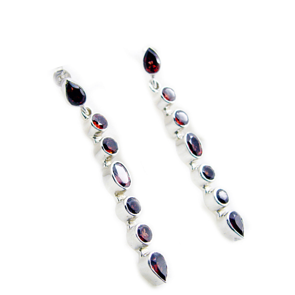 Genesis Red Gemstone Stud Earrings for Everyday Glam