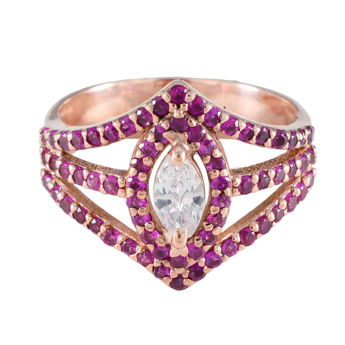 Elena Red Halo Ring for Women with Gemstone Glow Ruby CZ Red