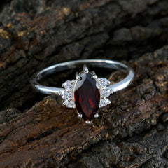 Natcha Red Halo Ring for Women with Gemstone Accent