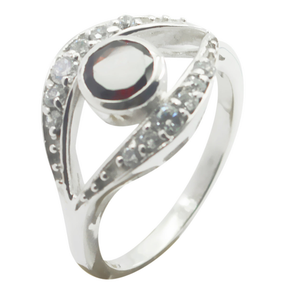 Julia Red Halo Ring for Women with Crystal Accents