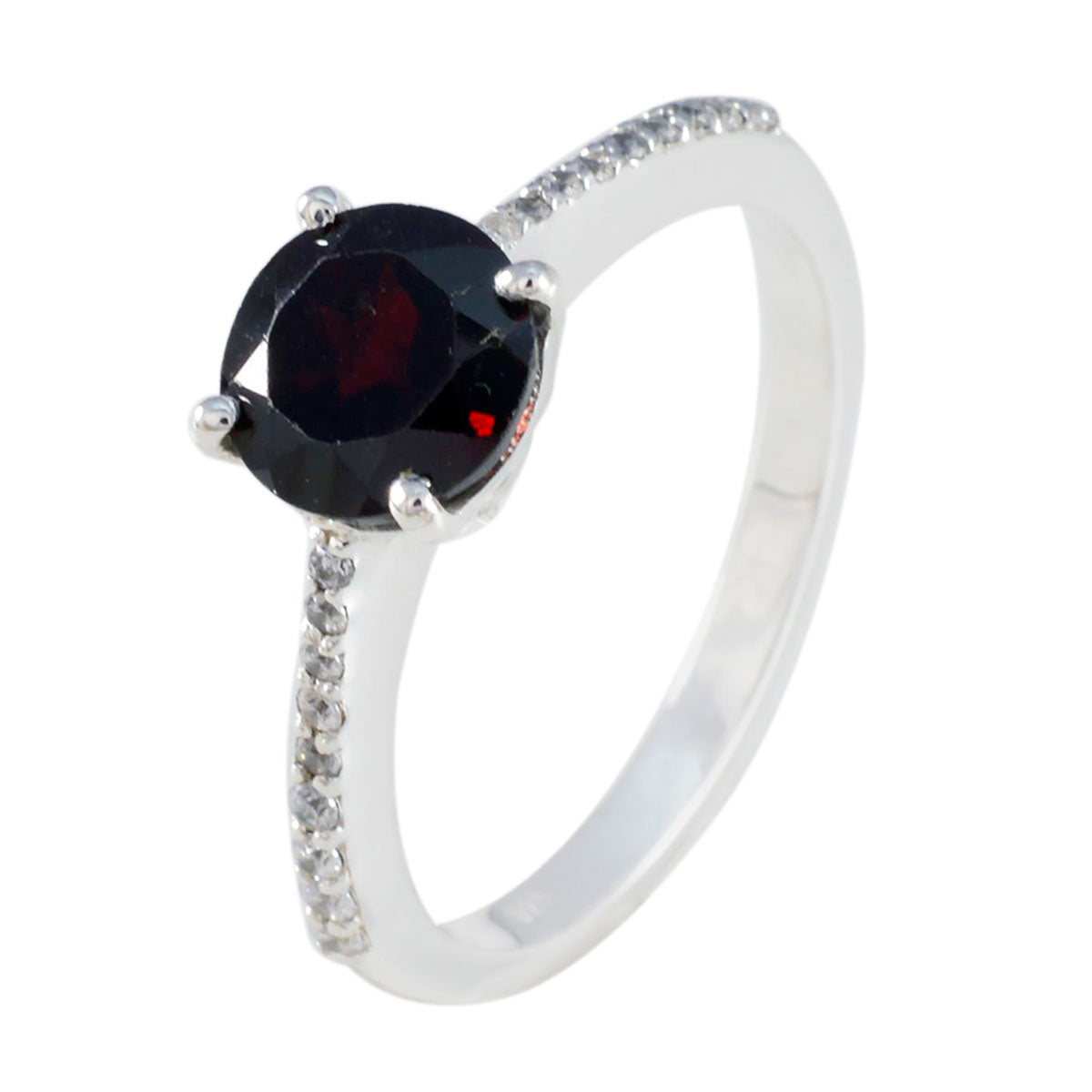 Greta Red Halo Ring for Women with Gemstone Accent