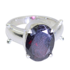 Dewi Red Solitaire Ring with Oval Gemstone