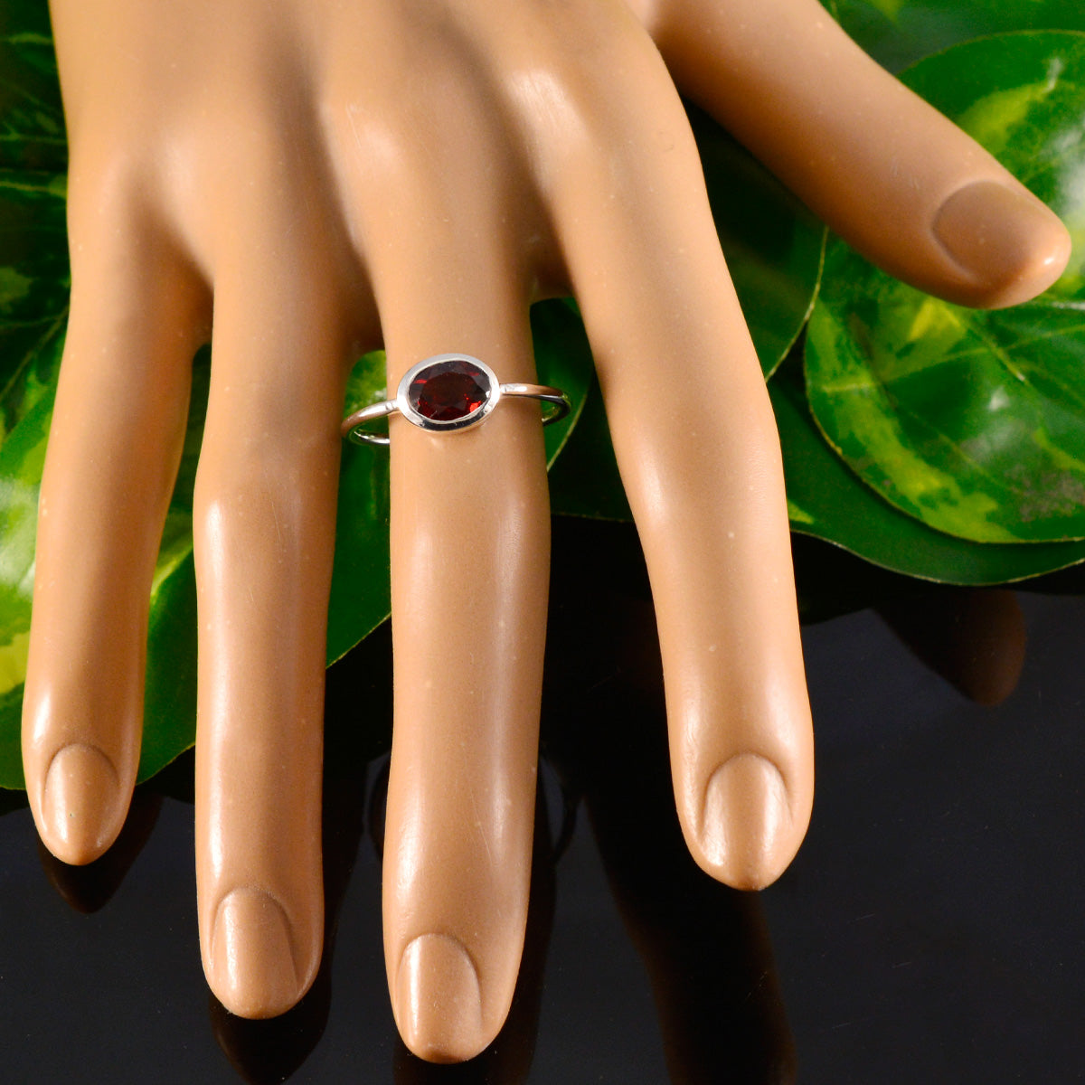 Isla Red Solitaire Ring with Elegant Gemstone