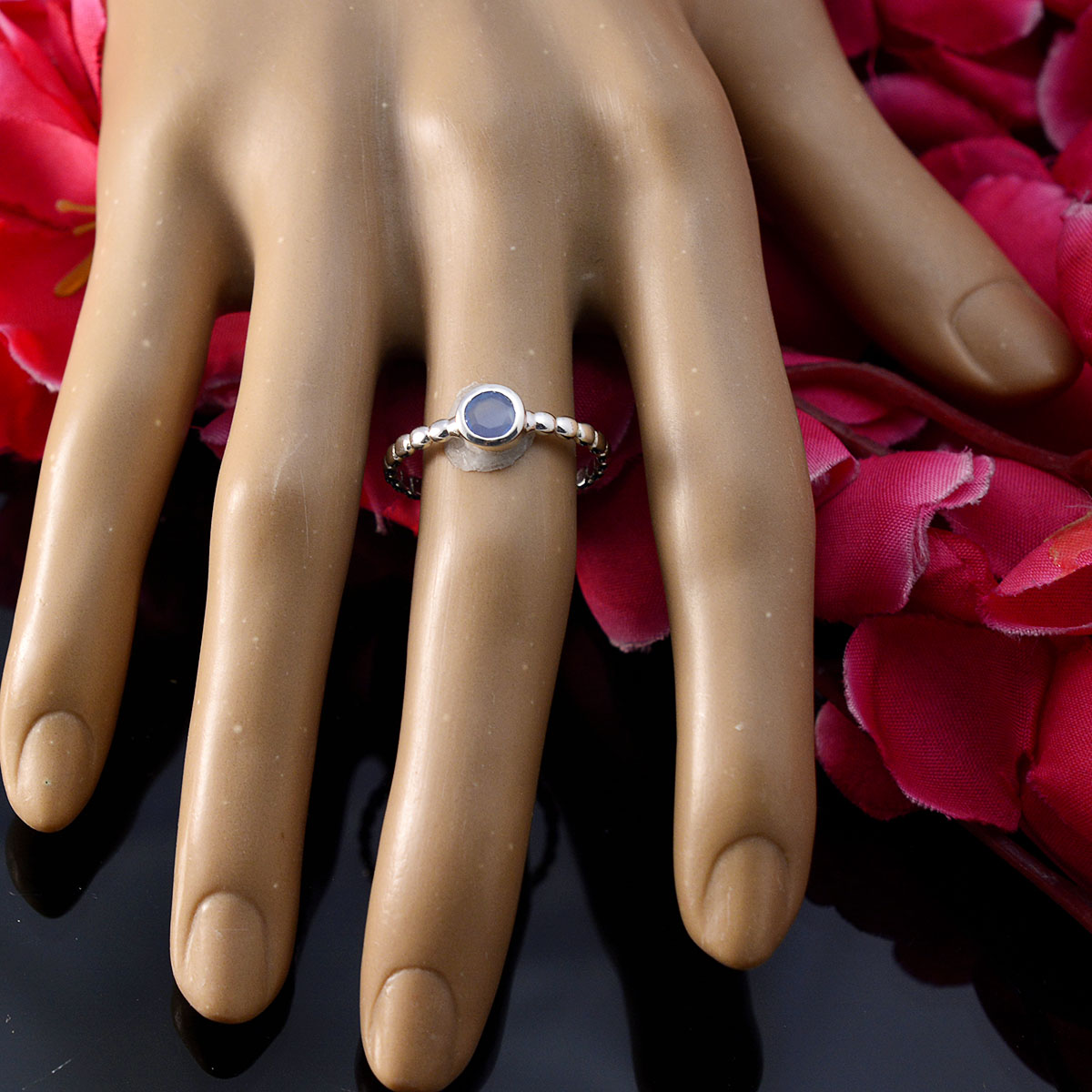 Mathilde Romantic Blue Solitaire Ring