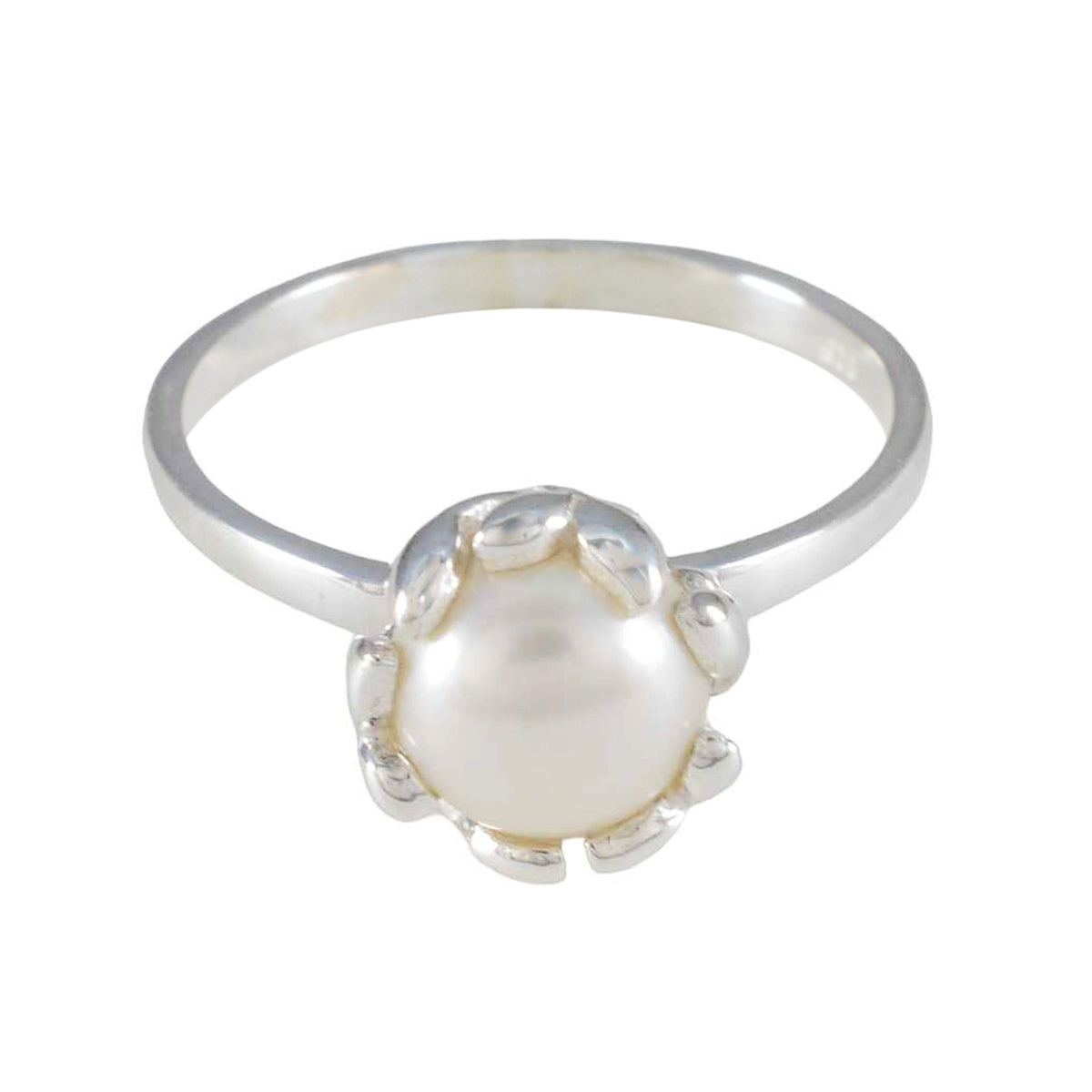 Ivy Romantic White Solitaire Ring with Pearl Accent Pearl White