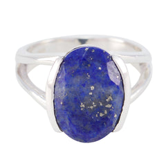 Nova Sophisticated Blue Solitaire Ring with Silver Band