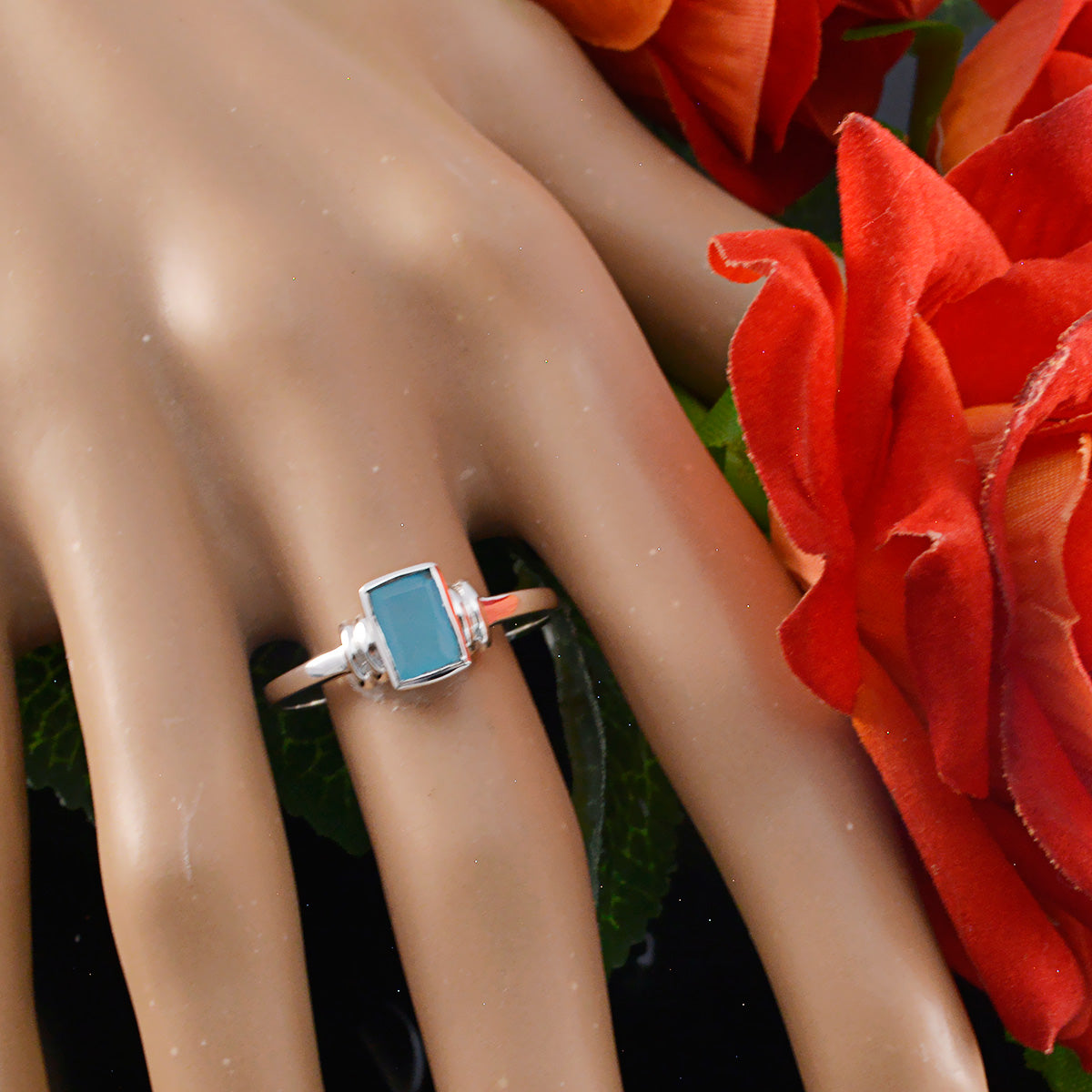 Stylish Aqua Stone Ring for Women by zazlle