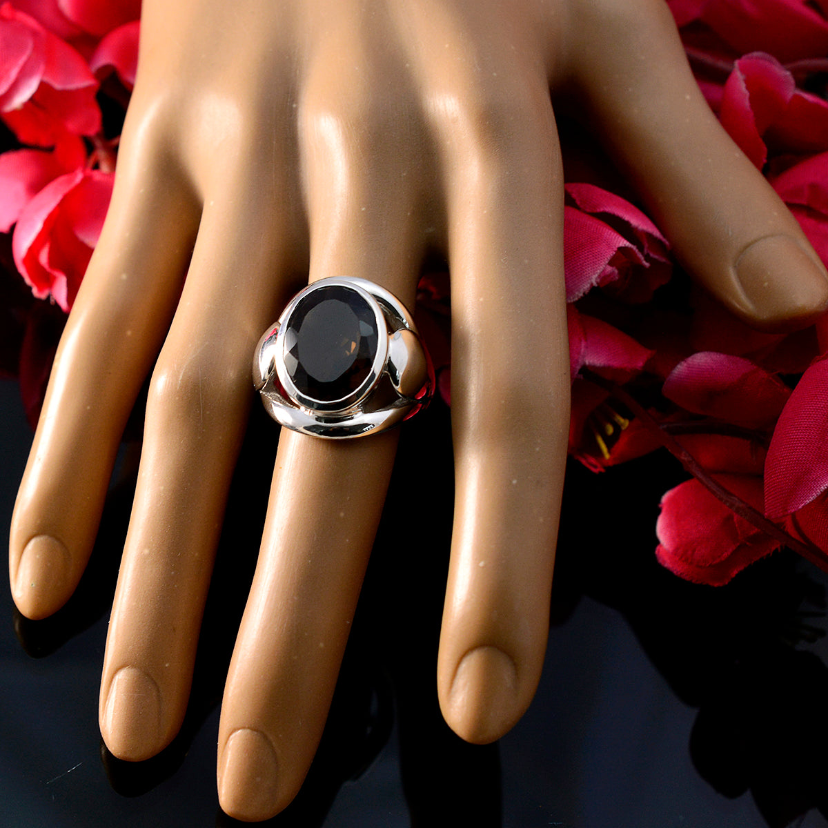 Aurora Traditional Brown Solitaire Ring
