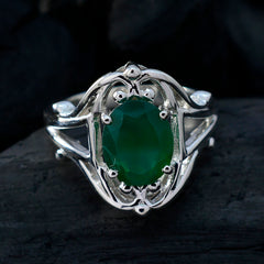 Nella Traditional Solitaire Ring with Green Gemstone