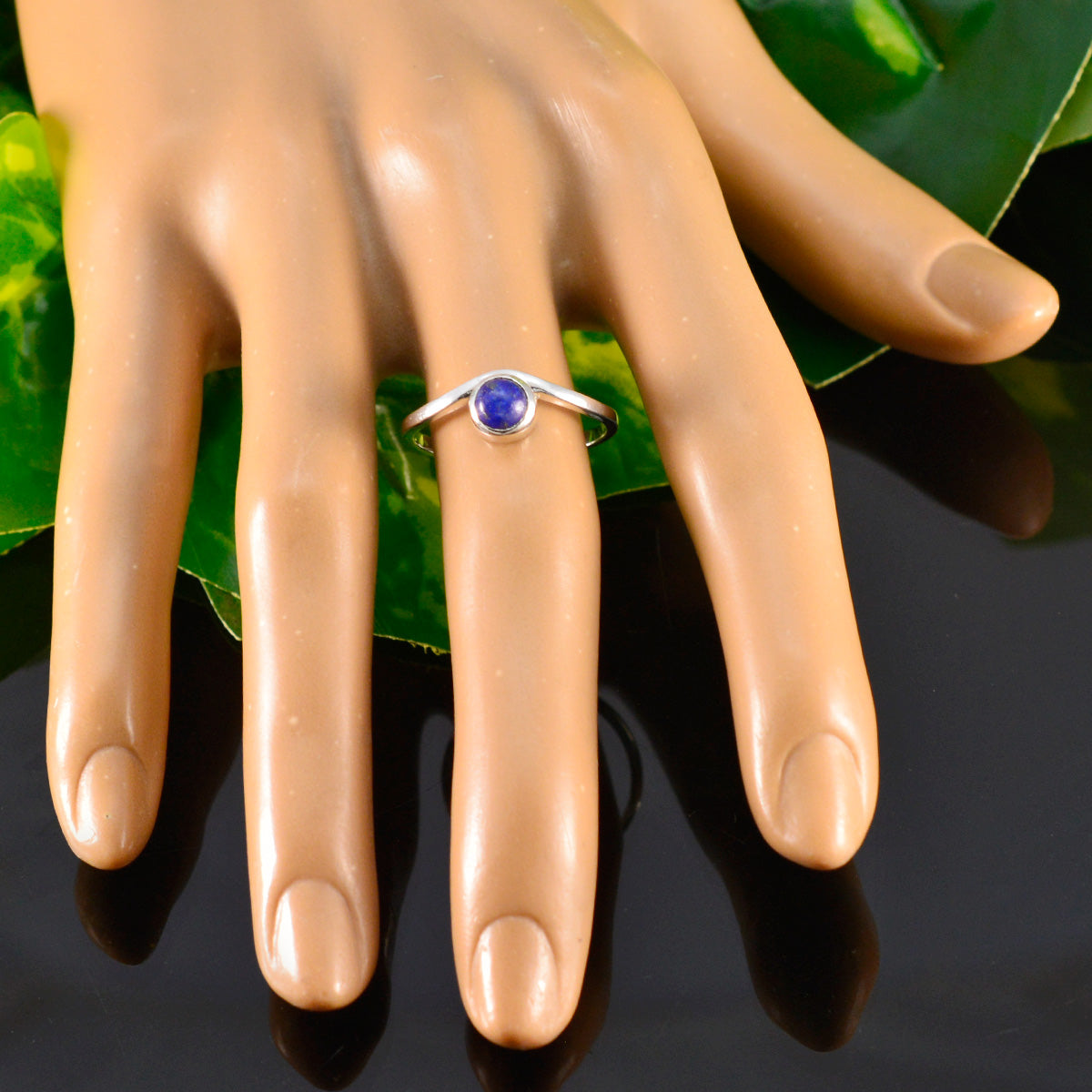Layla Trendy Blue Solitaire Ring with Lapis Gem