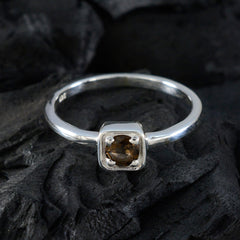 Riya Trendy Brown Solitaire Ring in Sterling Silver
