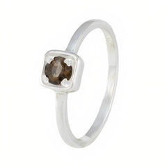 Riya Trendy Brown Solitaire Ring in Sterling Silver