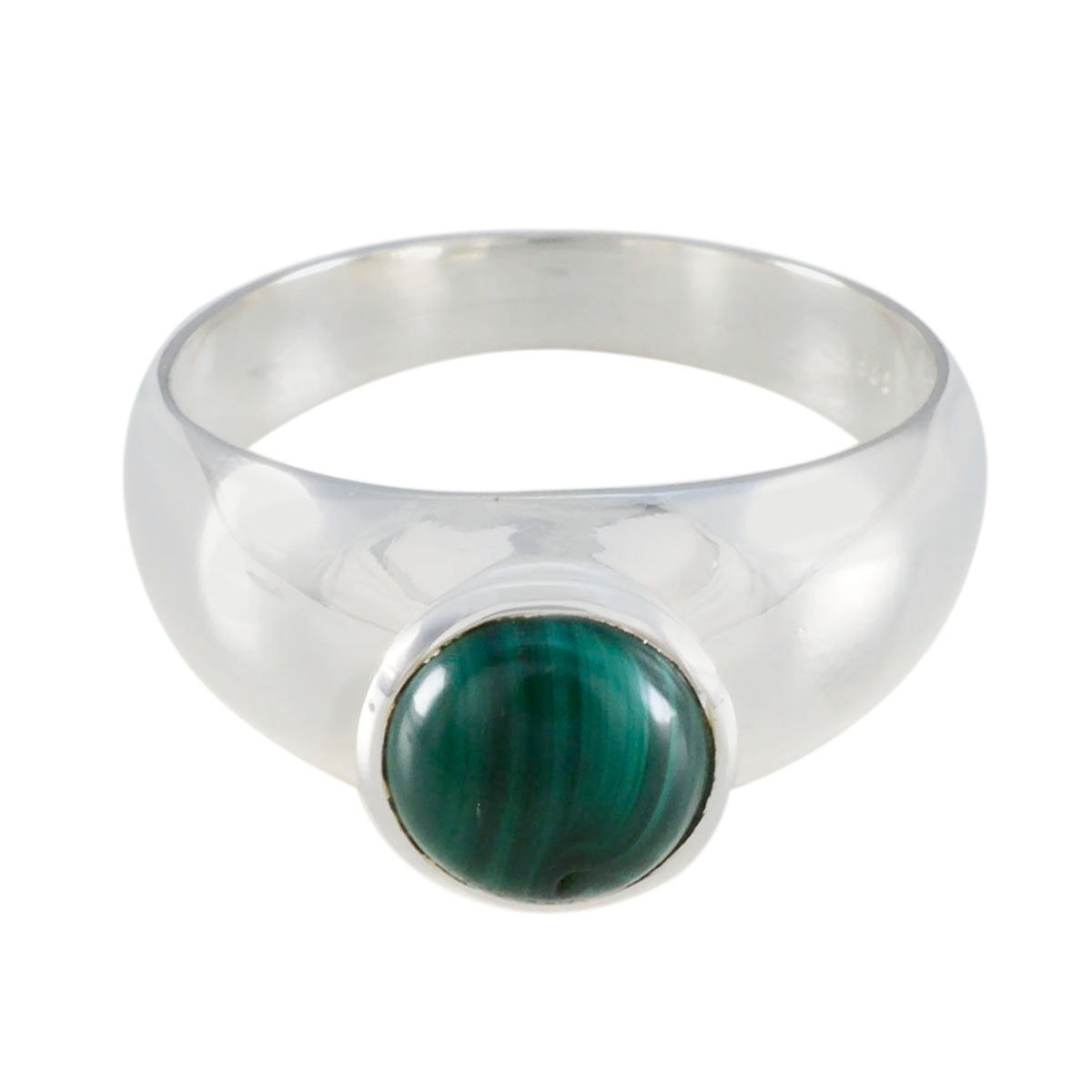 Josephine Trendy Green Solitaire Ring Malachite Green