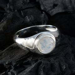 Noelia Trendy White Solitaire Ring in Silver Finish