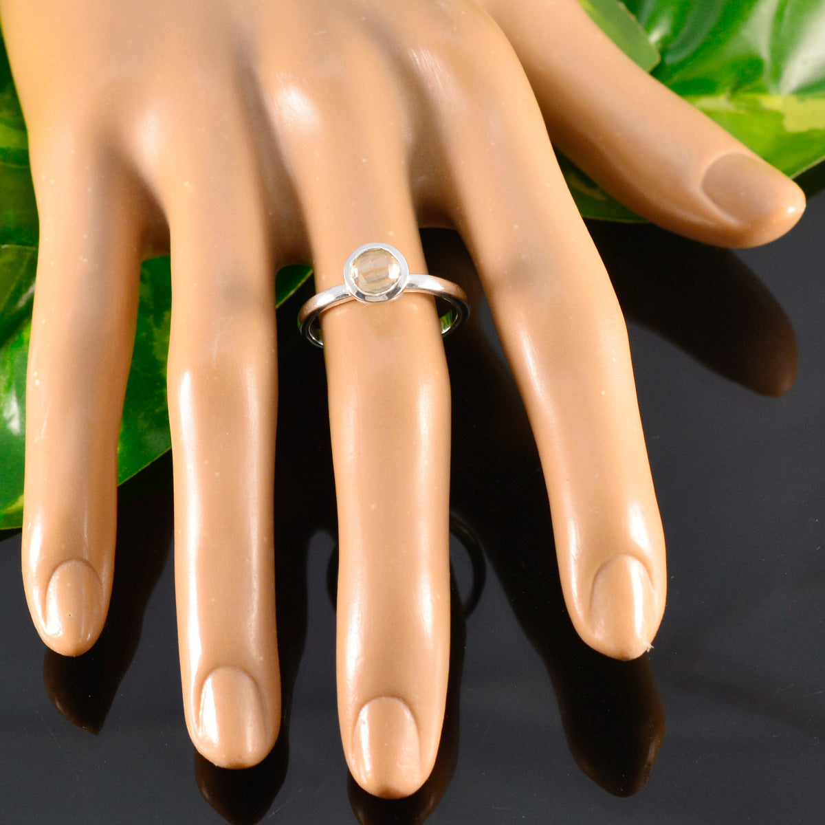 Mila Trendy Yellow Solitaire Ring in Sterling Silver