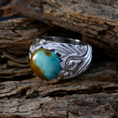 Maria Turquoise Solitaire Ring with Elegant Silver Design