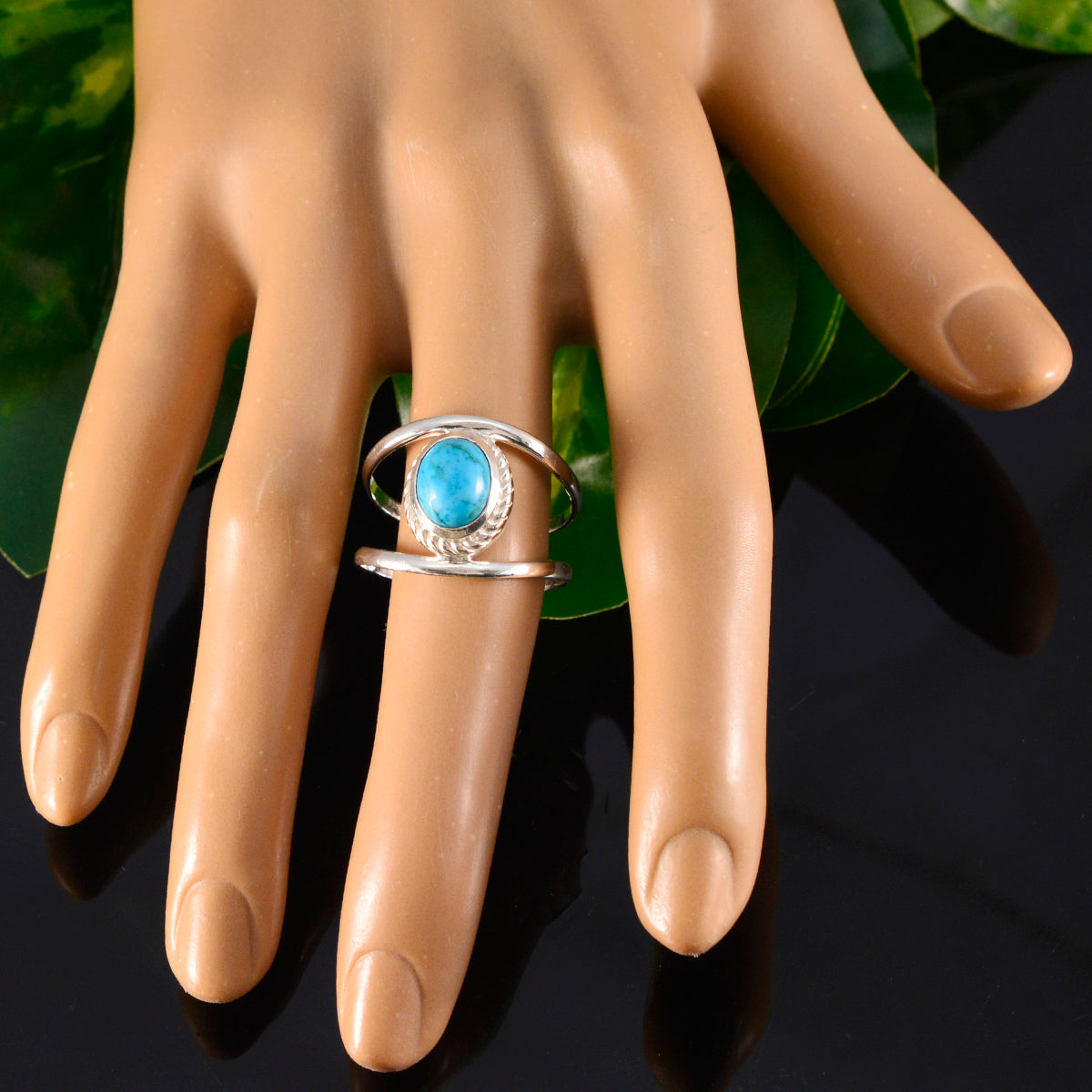 Penelope Ethnic Turquoise Solitaire Ring