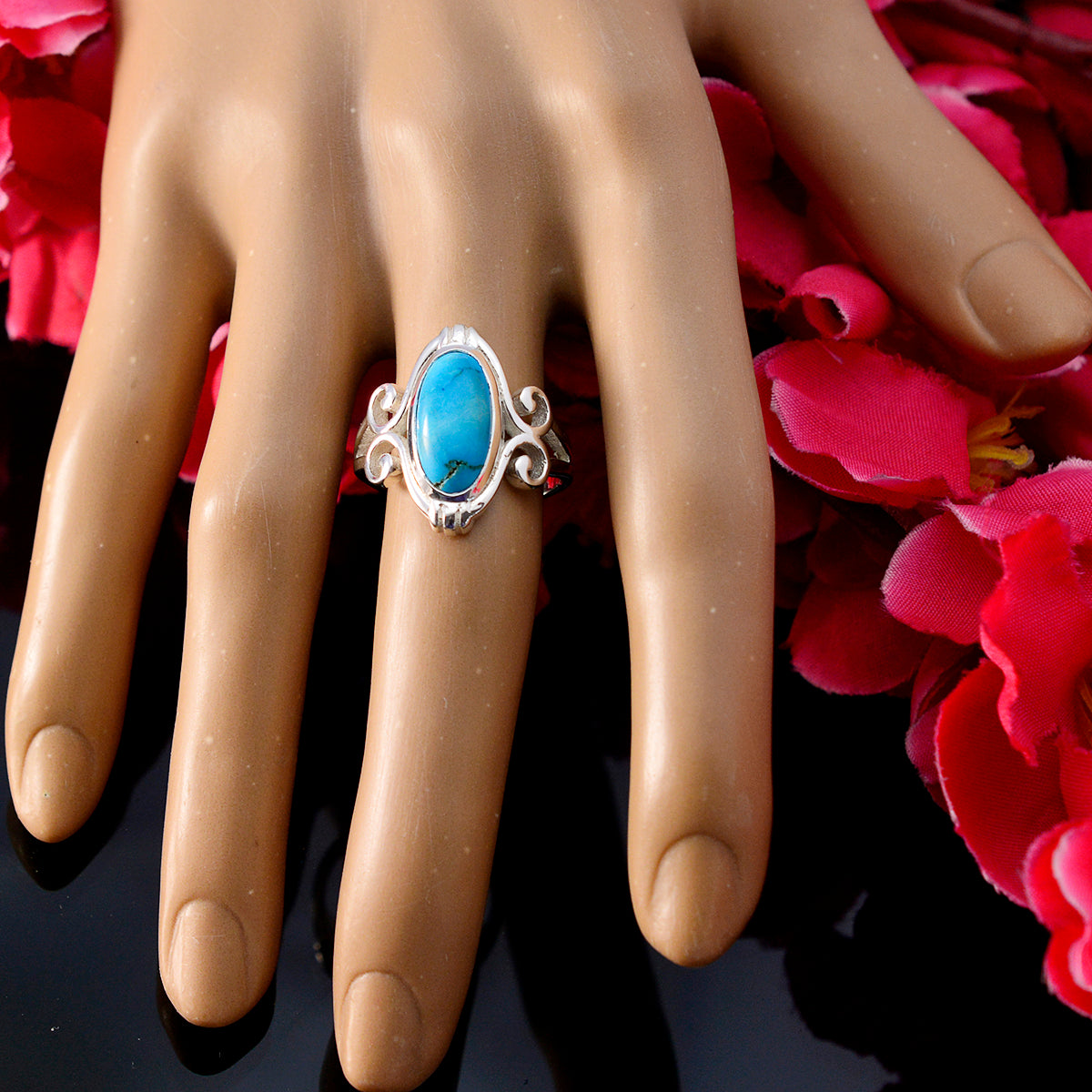 Alejandra Rope-Wire Turquoise Solitaire Ring