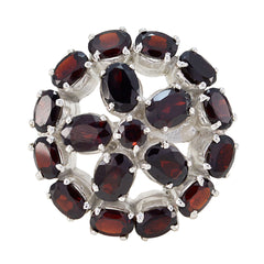Natalie Victorian red gemstone ring featuring multiple deep red oval stones set in silver