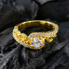 Ayaka Elegant White Halo Ring for Women in Gold