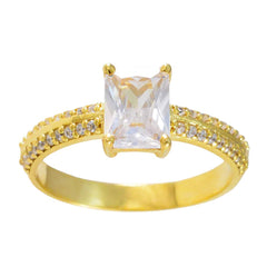 Nisa White Halo Ring for Women in Gold Plating